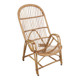 Fauteuil en rotin ancien, vintage