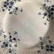 Round ironstone dishes E. Bourgeois Large deposit decorated with violets