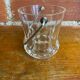Vintage crystal ice bucket with mold and chrome metal handle