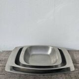 Trio of Danish Scandinavian stainless steel dishes