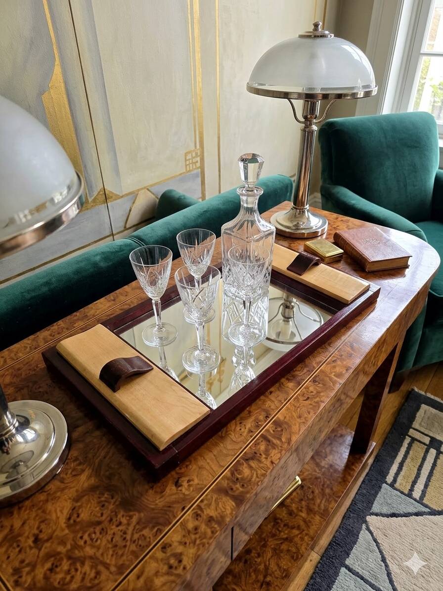 Art Deco mirrored serving tray, 1930