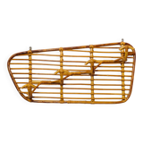 Rattan coat rack with 4 hooks, Italy, 1960s.