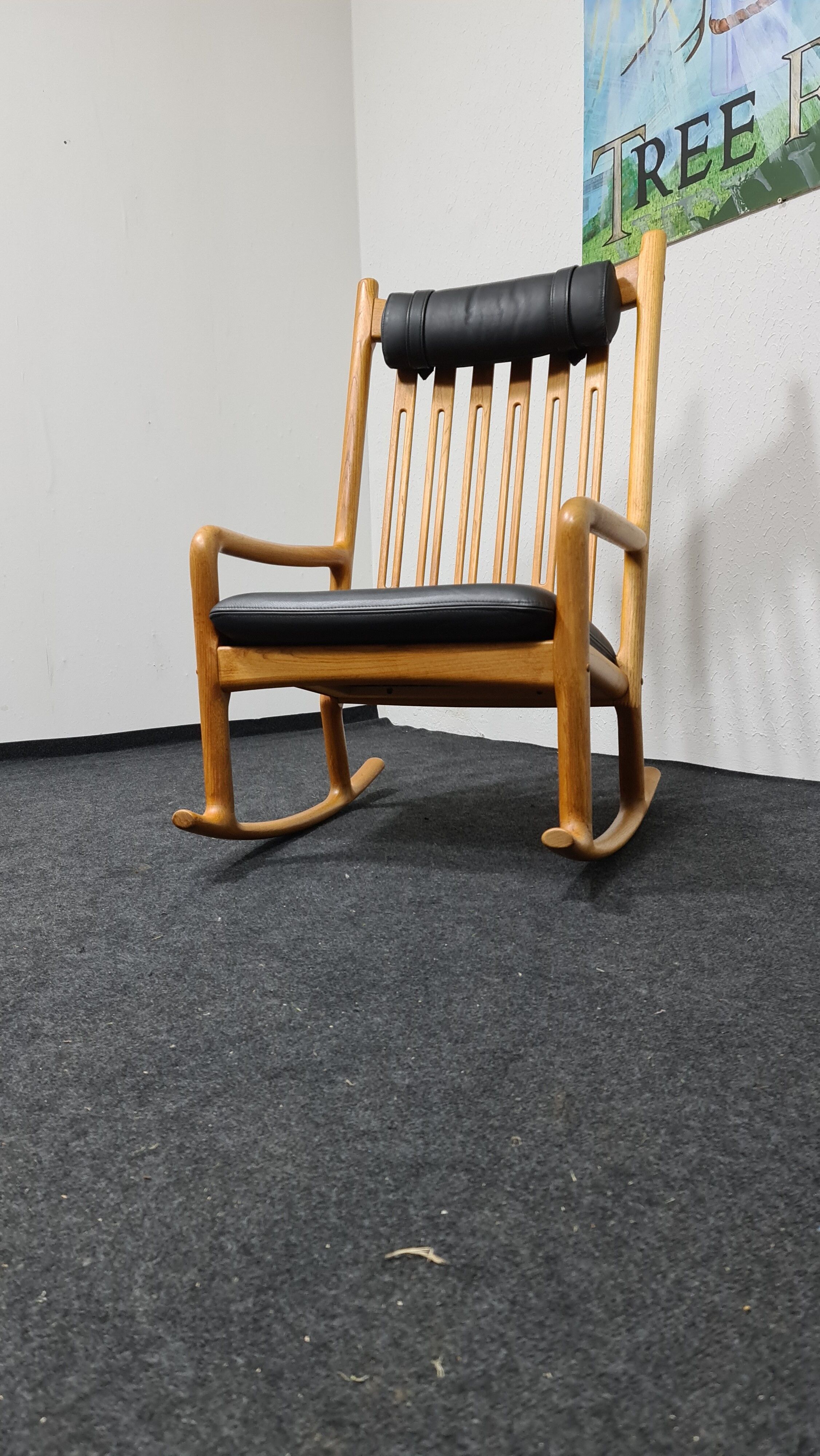 Rocking-chair en teck vintage par Jakob Kjaer