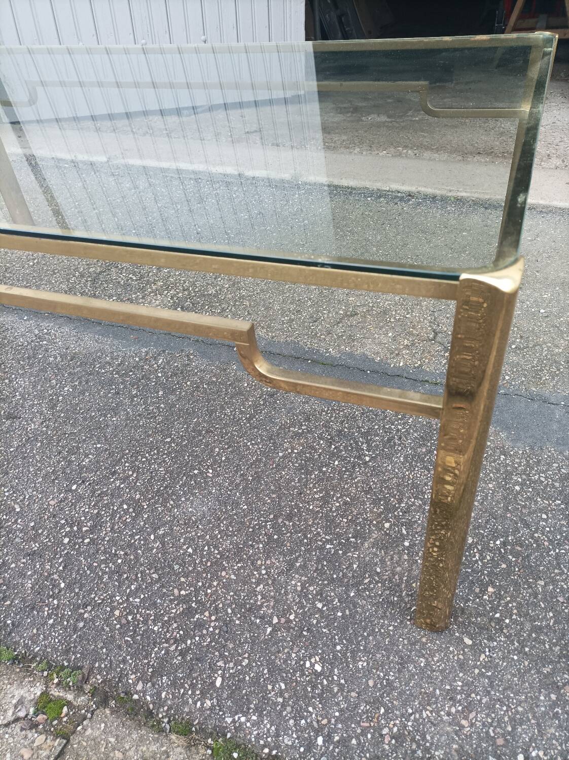 Bronze and glass coffee table