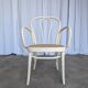 Vintage Thonet Style Dining Chair: White Beech Bentwood Cane Seat