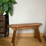 Country bench in solid oak, mid-20th century