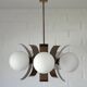 Brutalist Sputnik Hanging Light Vintage Copper Pendant Lamp Yugoslavia 1970