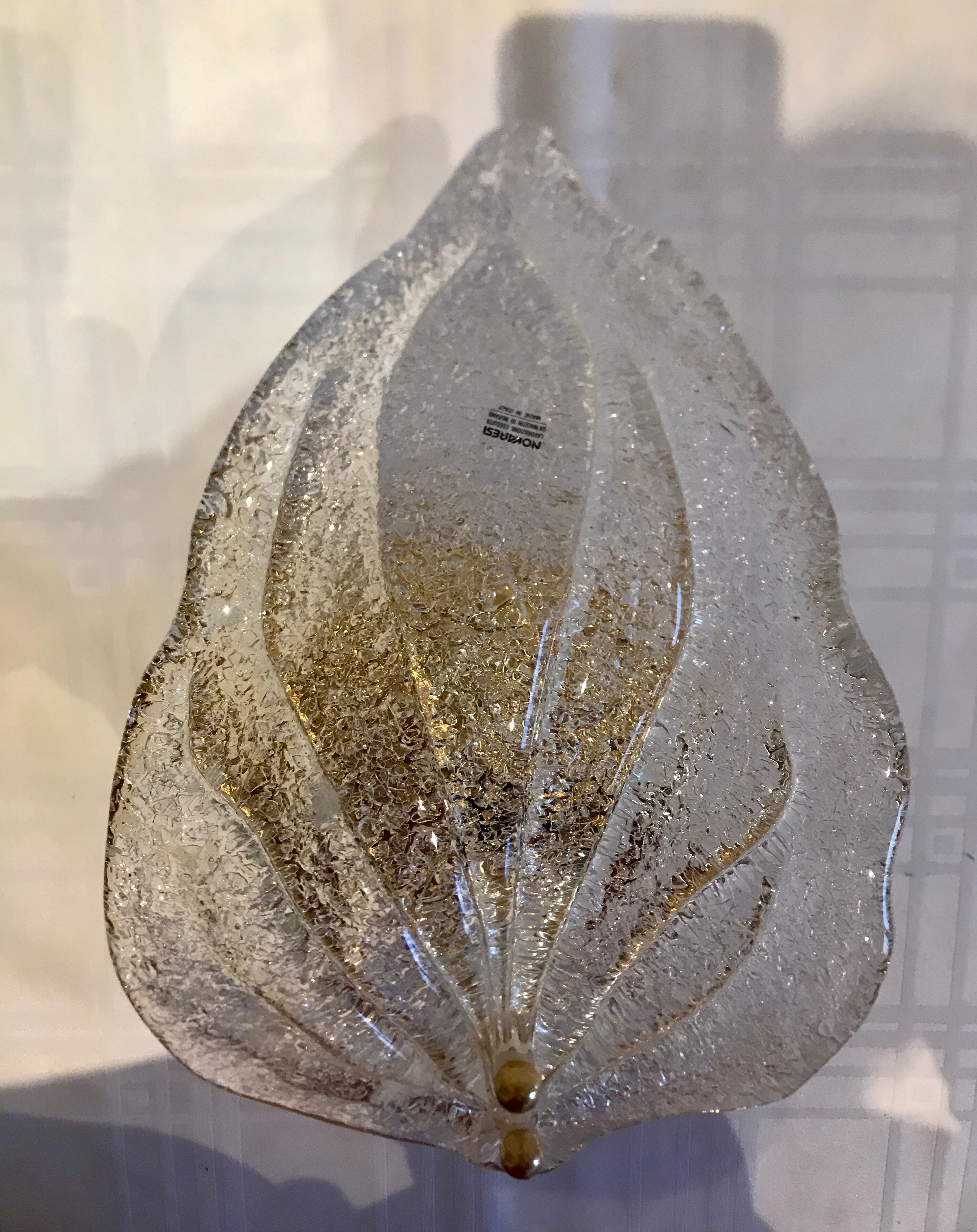 Pair of wall lamps Murano glass sheet