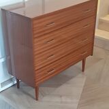Commode en bois vernis, années 80