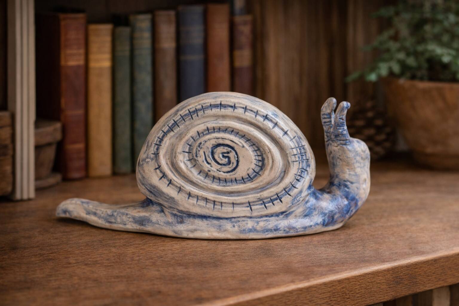 Decorative ceramic snail – Unique signed piece