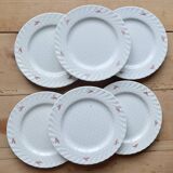6 vintage porcelain dessert plates Fontebasso - Red polka dot design