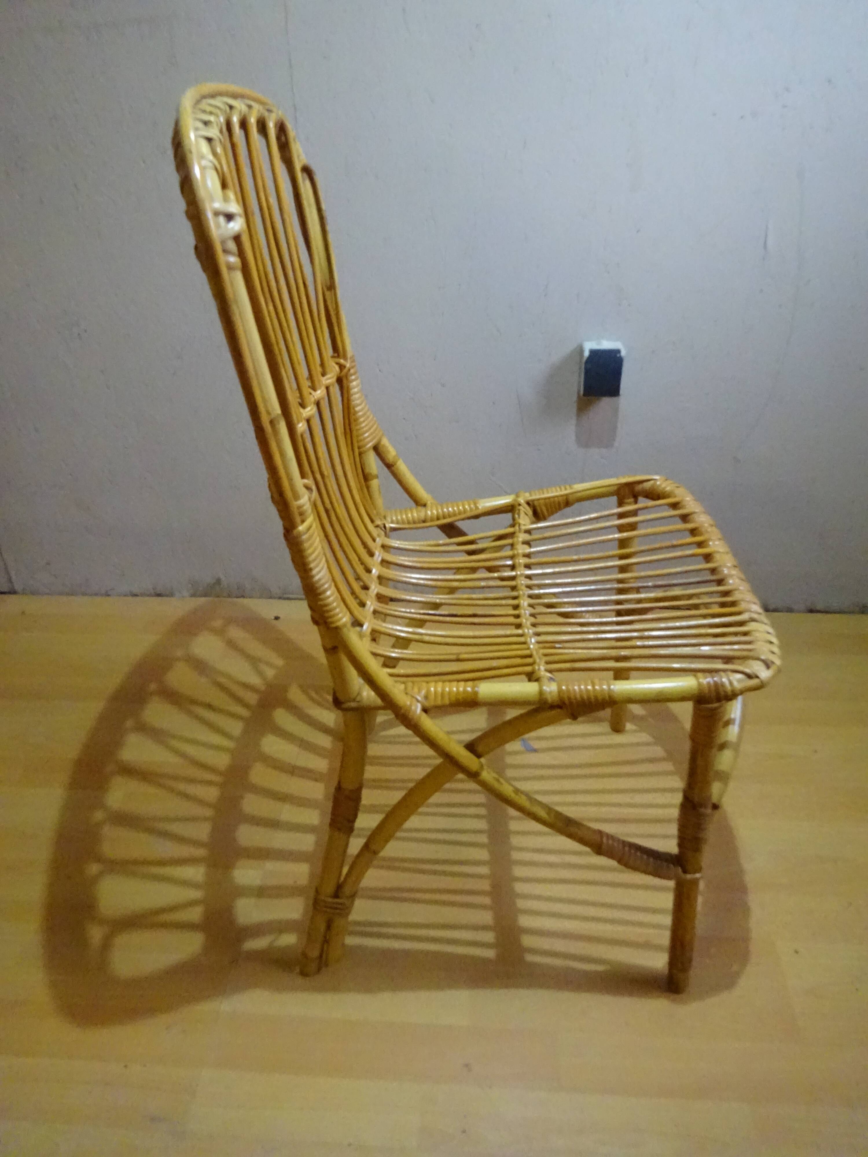 Scandinavian vintage rattan chair