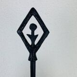 Brutalist lamp from Objet Insolite in metal, vintage