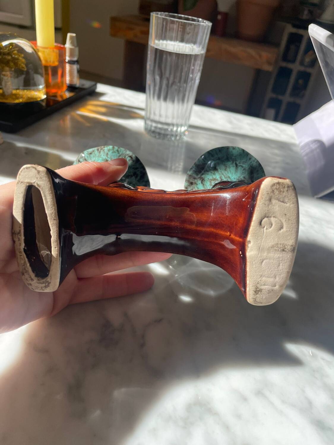 Chandelier double ceramic Vallauris