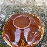 Dish on foot, glazed Provençal ceramic