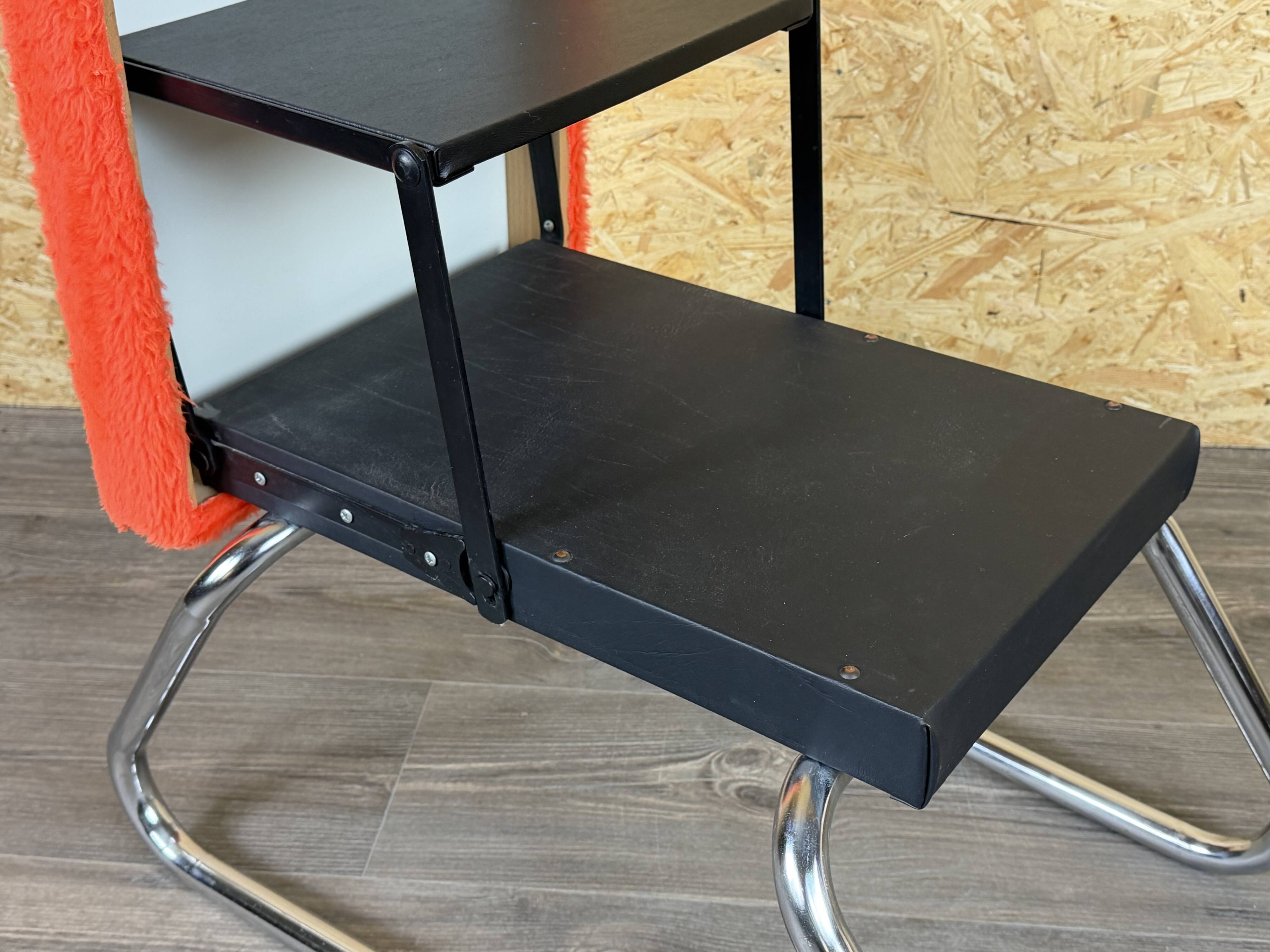 1960s 1970s Ottoman Footstool with Ladder Space Age Orange