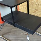 1960s 1970s Ottoman Footstool with Ladder Space Age Orange