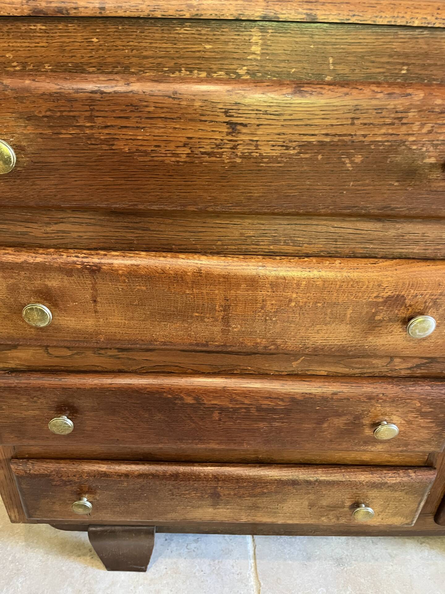 Commode art déco avec miroir biseauté et marbre
