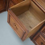 Large Antique German Pitch Pine Corner Apothecary Cabinet / Vitrine ca 1900s