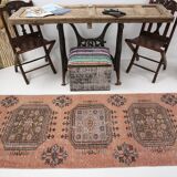 3x11 Dark Salmon Turkish Runner Rug, 85x336Cm SK 5476