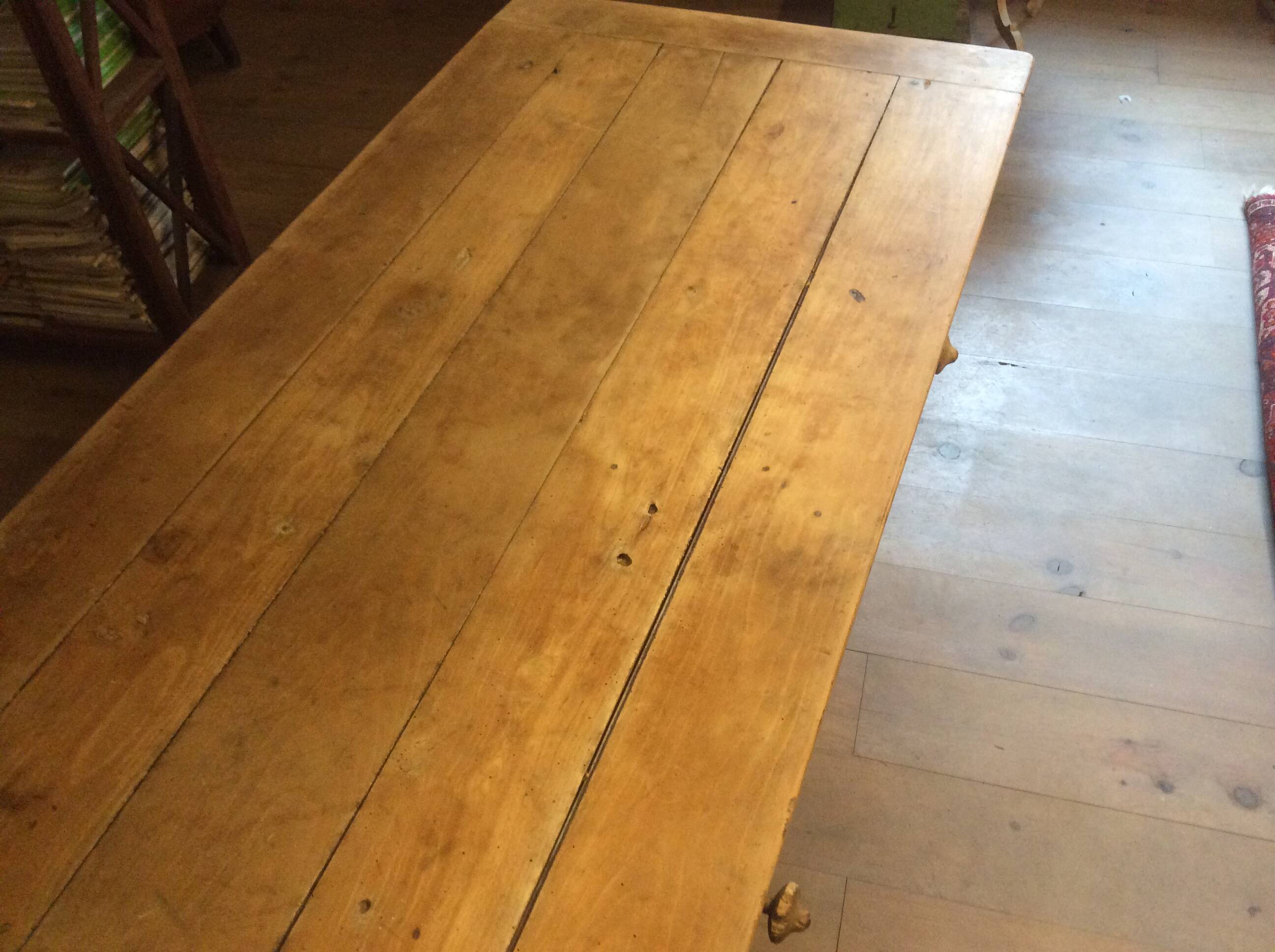 Two-drawer farmhouse table