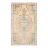 Tapis persan oriental crème et vert, 135 x 221 cm