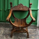 Armchair called Dagobert in carved wood circa 1900