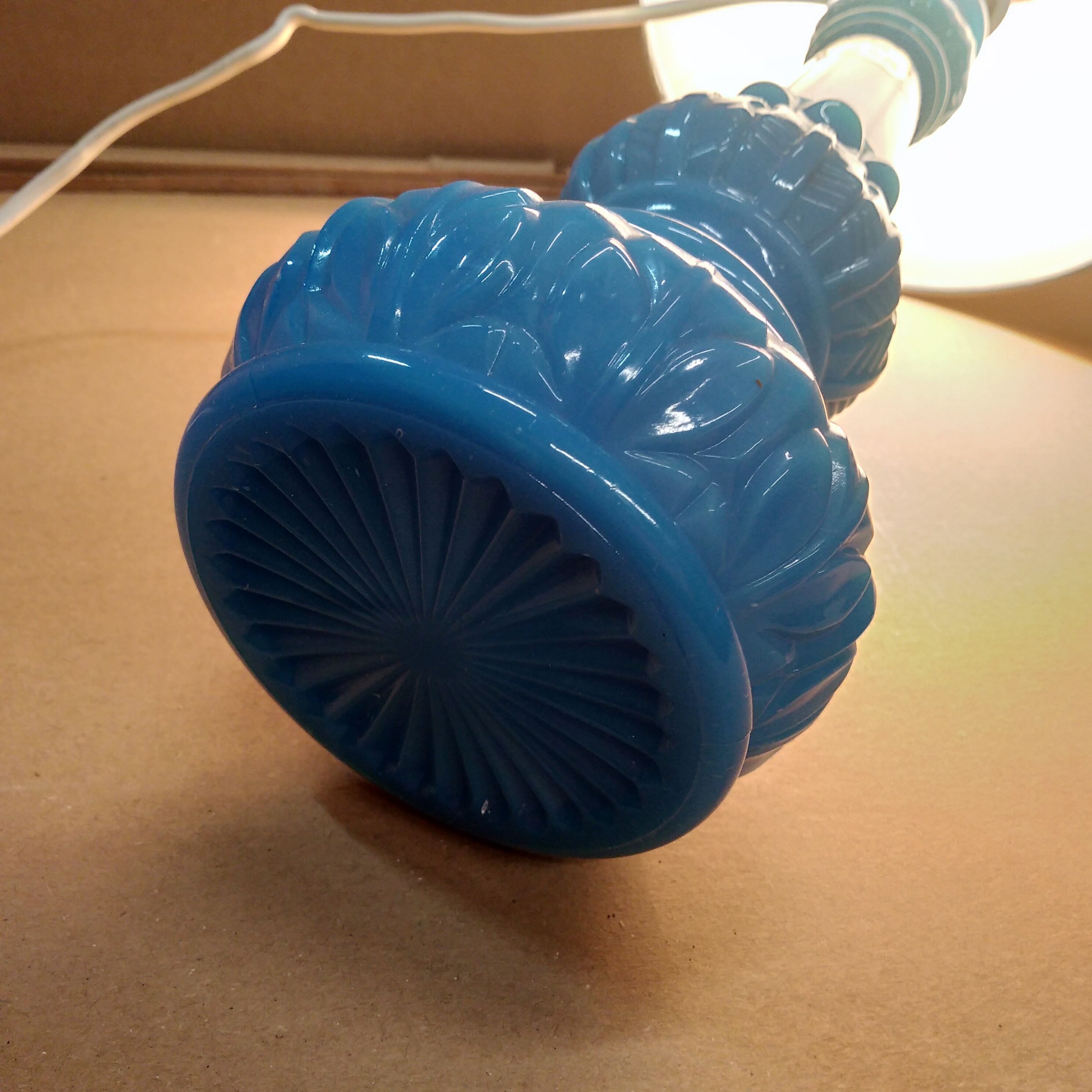 Blue opaline lamp 1960