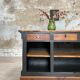 Solid wood box counter.