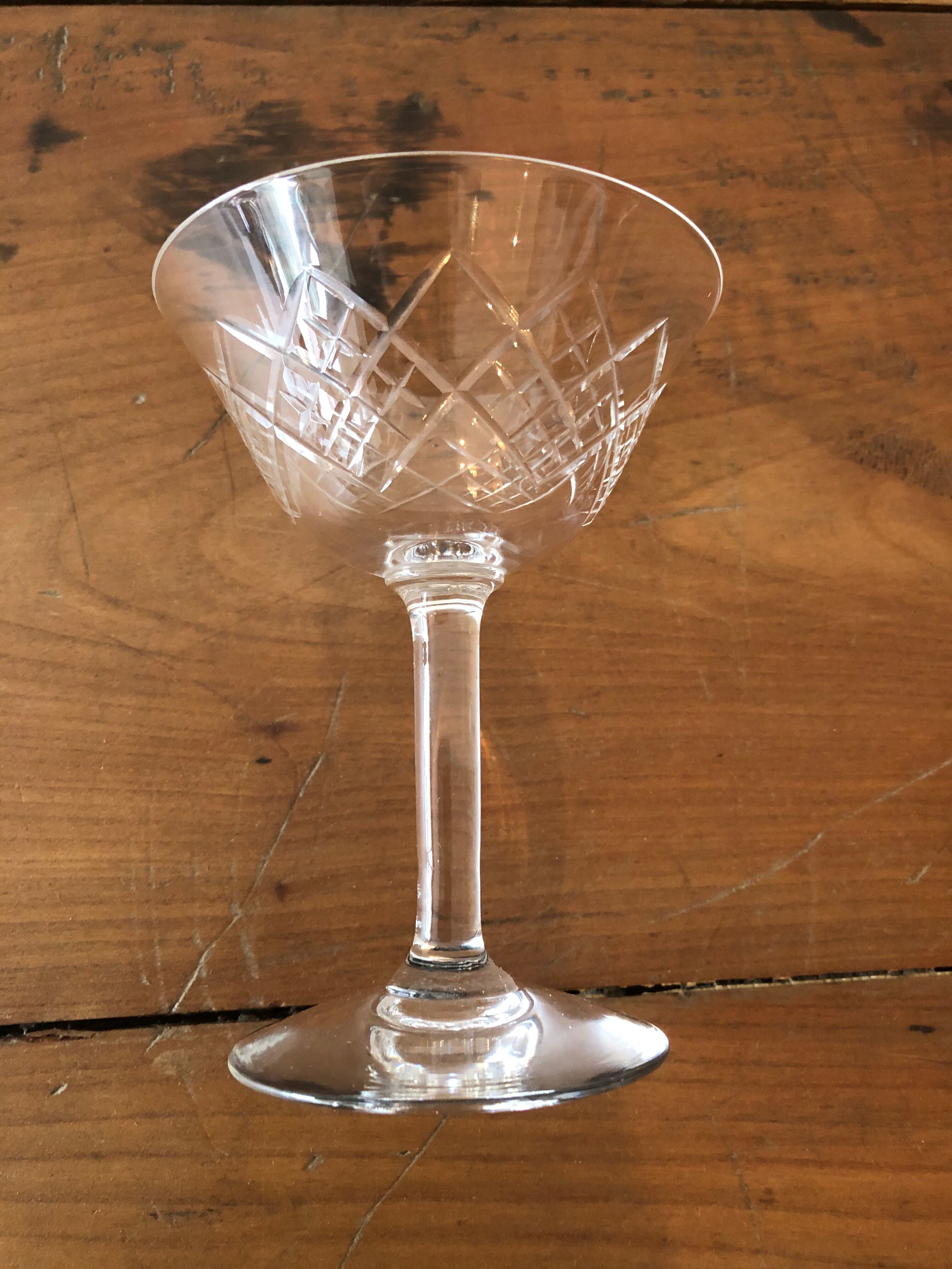 10 Silver crystal champagne glasses.