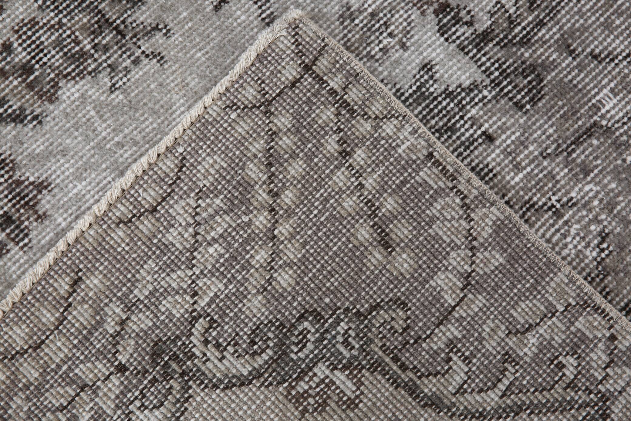 4x7 Gray & Brown Turkish Vintage Rug 114x214Cm SK 4869