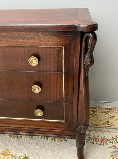 Empire style chest of drawers with gooseneck