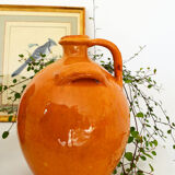 Biot jug in glazed ochre ceramic