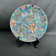 Longwy, small enamel plate with floral decoration, 19th century