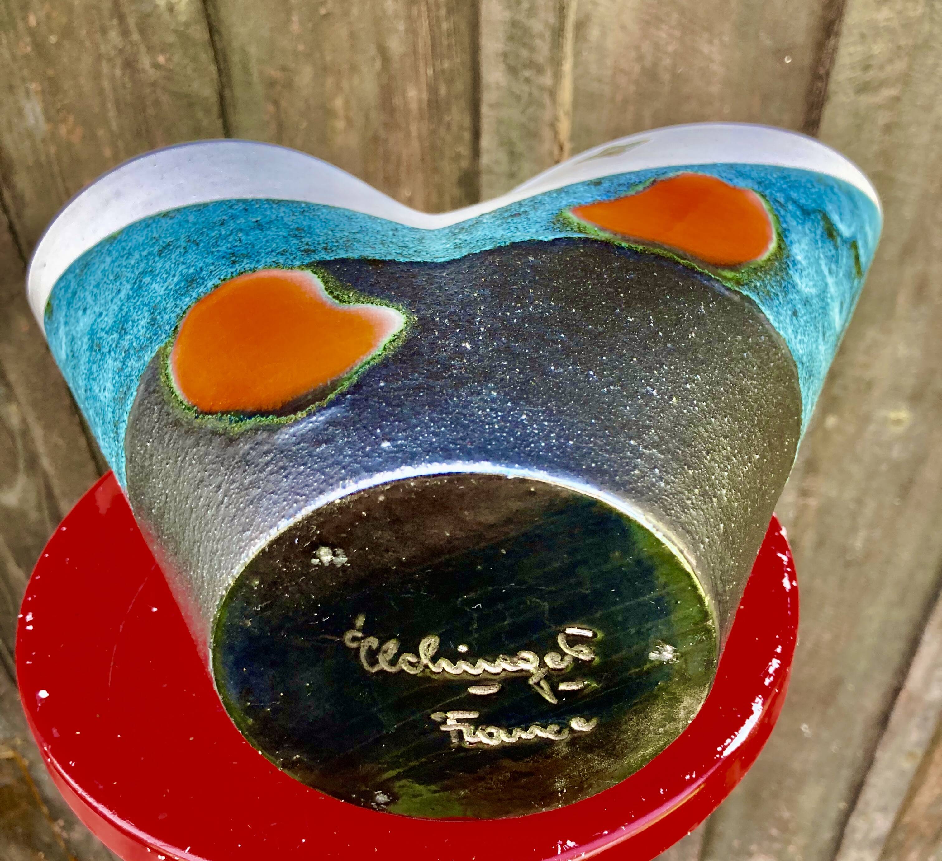 Modernist ceramic vase Elchinger, France vintage 1950 - 1960