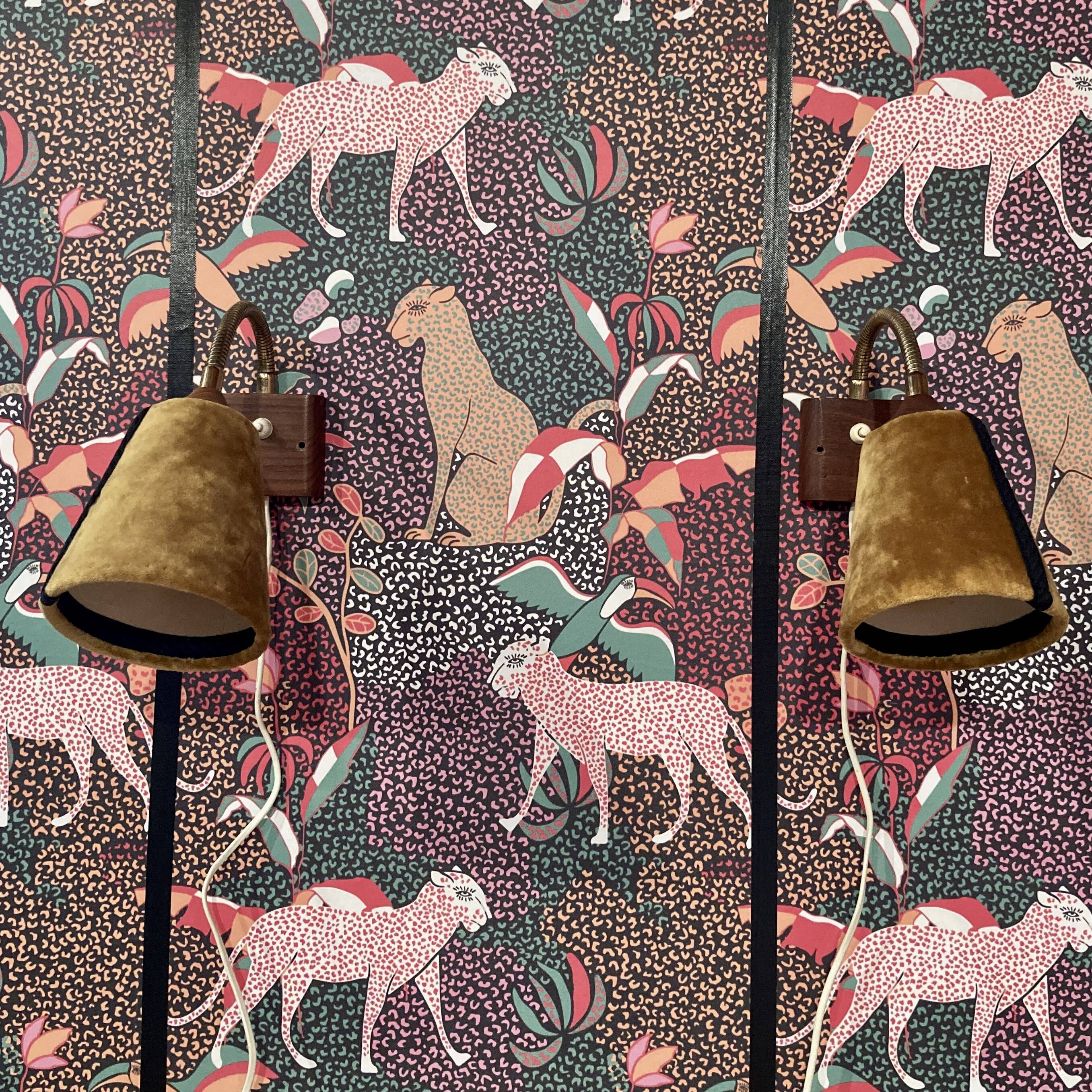 Pair of modular wall lights, Scandinavian design, 1950s.