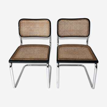 Paire chaises Cesca B32 par Marcel Breuer