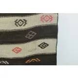 1970s Vintage Turkish Handmade  Beige Brown Kilim Runner Rug 138x460