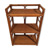 Vintage 1960 rattan shelf on feet