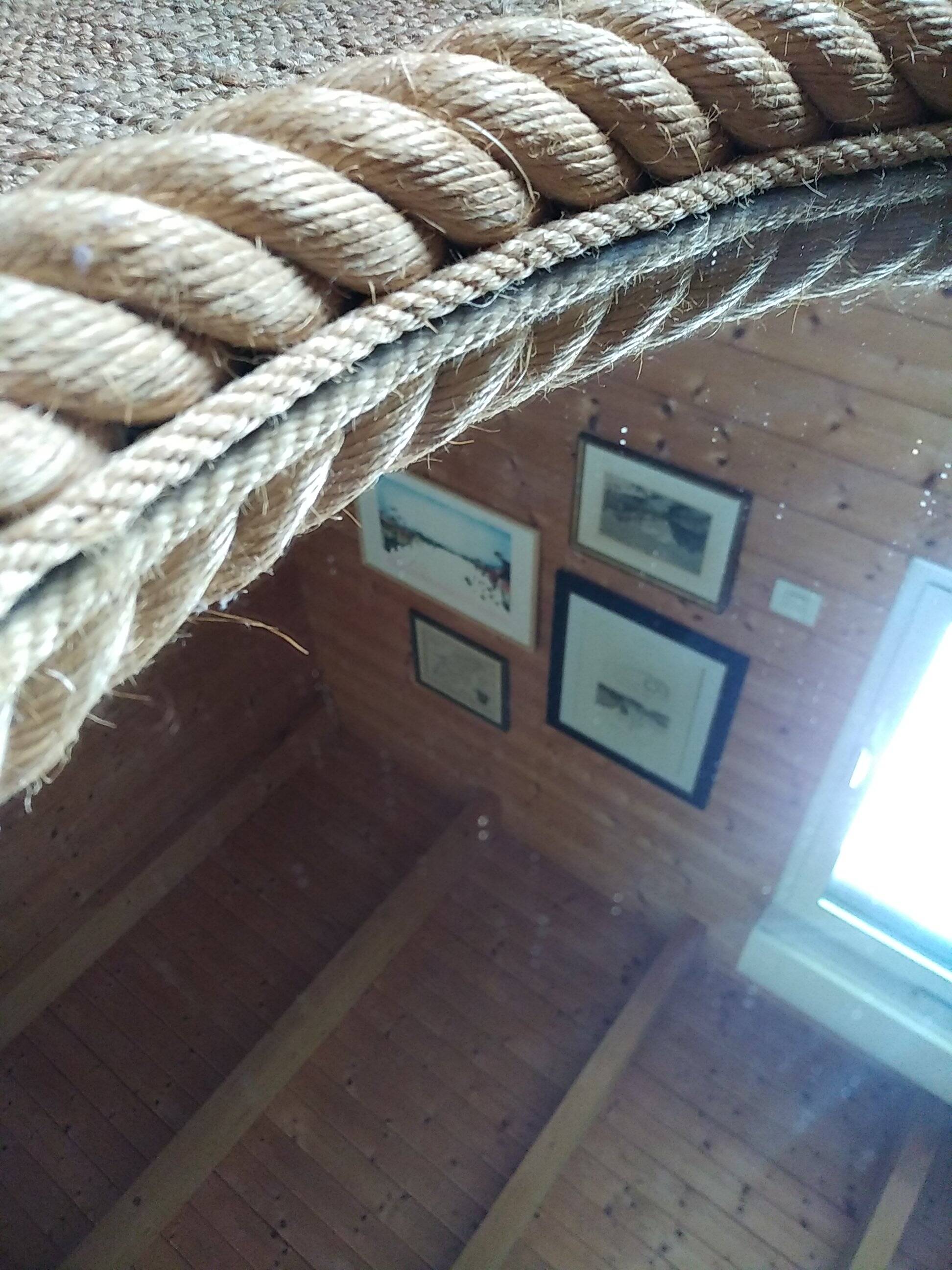 Vintage oval rope mirror. 65 x 50 cm.