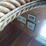 Vintage oval rope mirror. 65 x 50 cm.