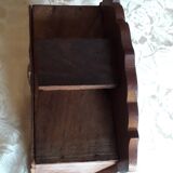 Small wooden shelf decorated brass to store audio cassettes "K7"