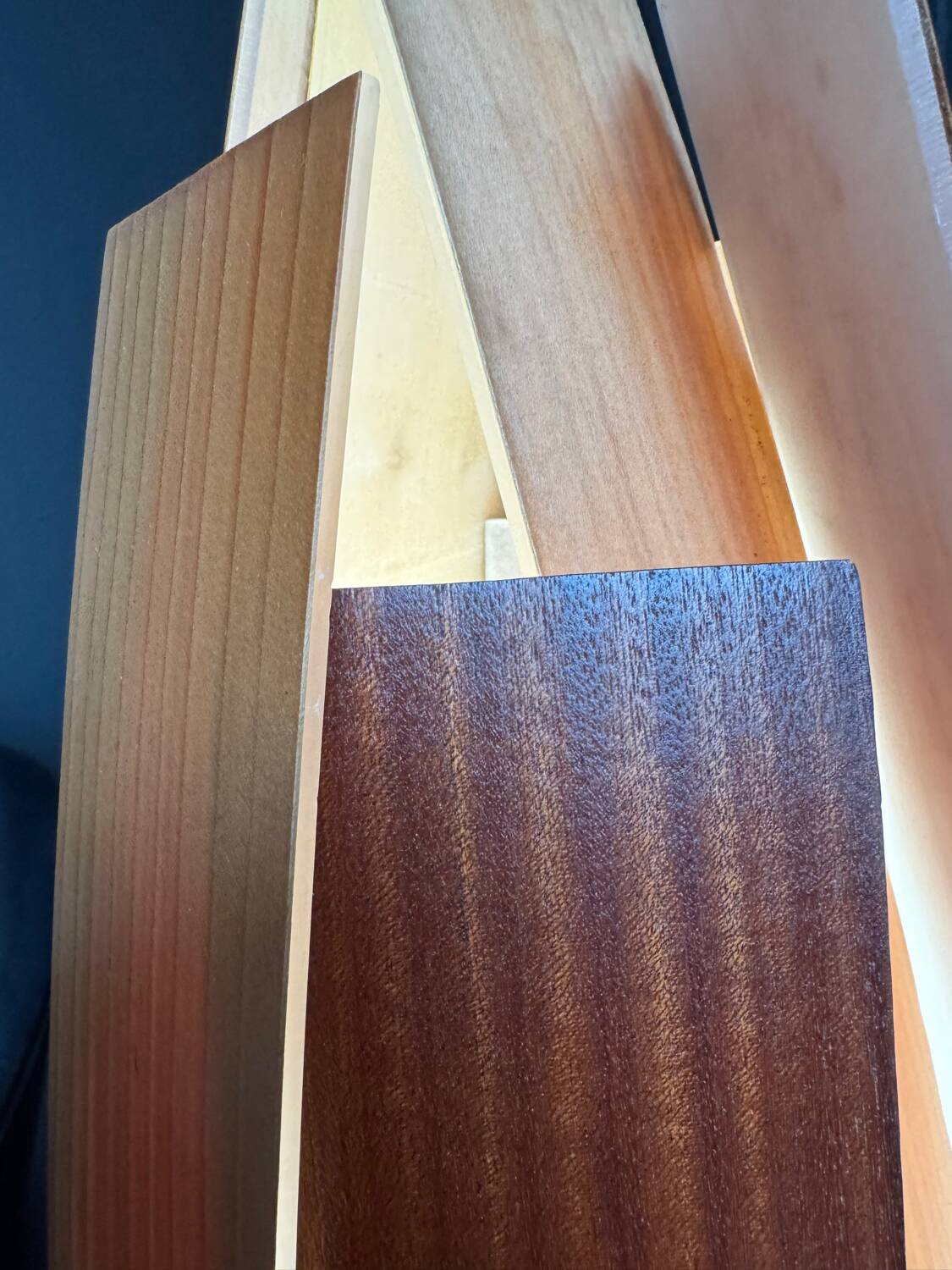 Wood slat lamp in Scandinavian style