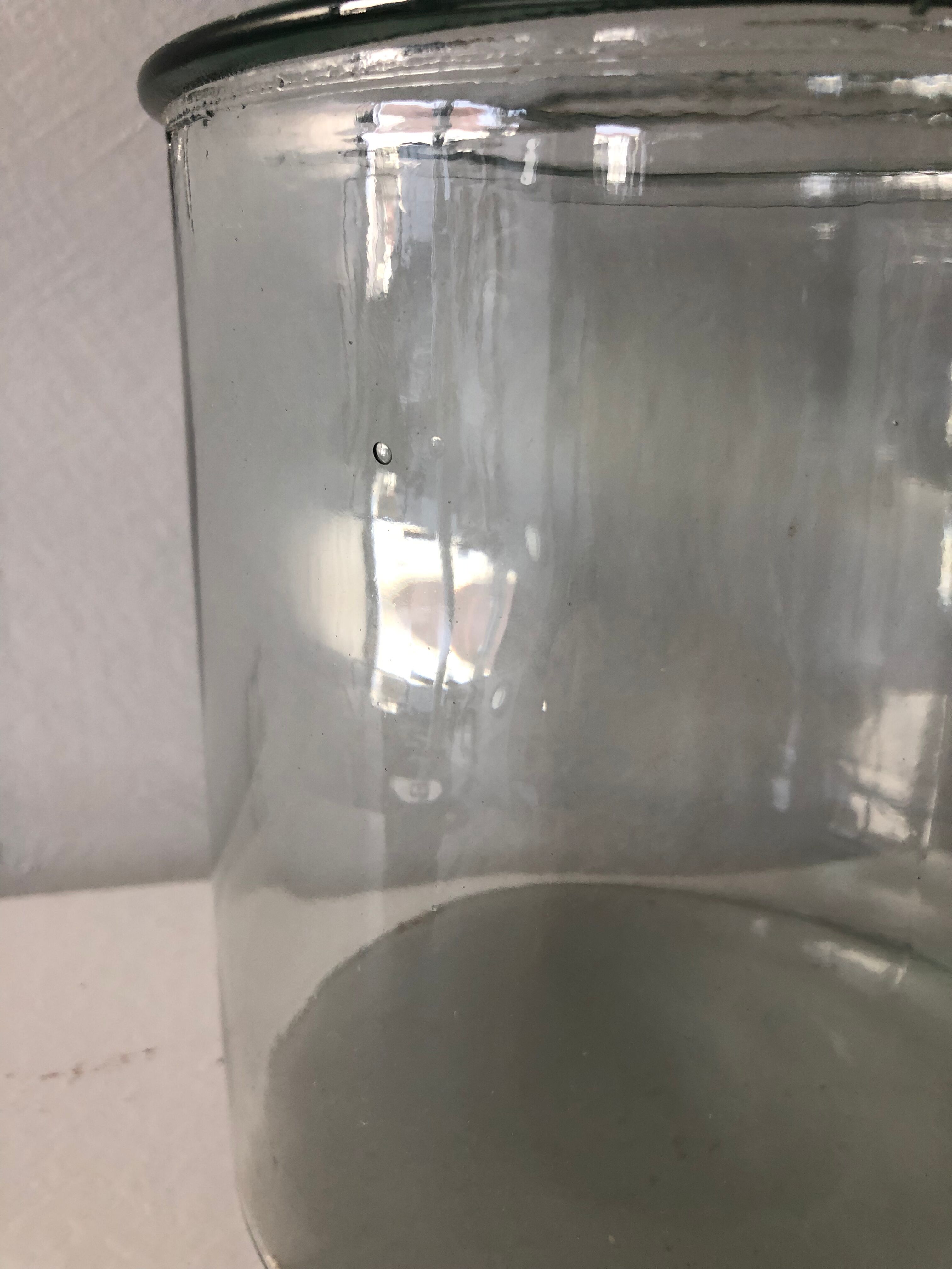 Duo of glass jars old vintage