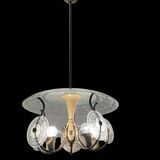 1950’s Etched Glass Light Pendant by Pietro Chiesa