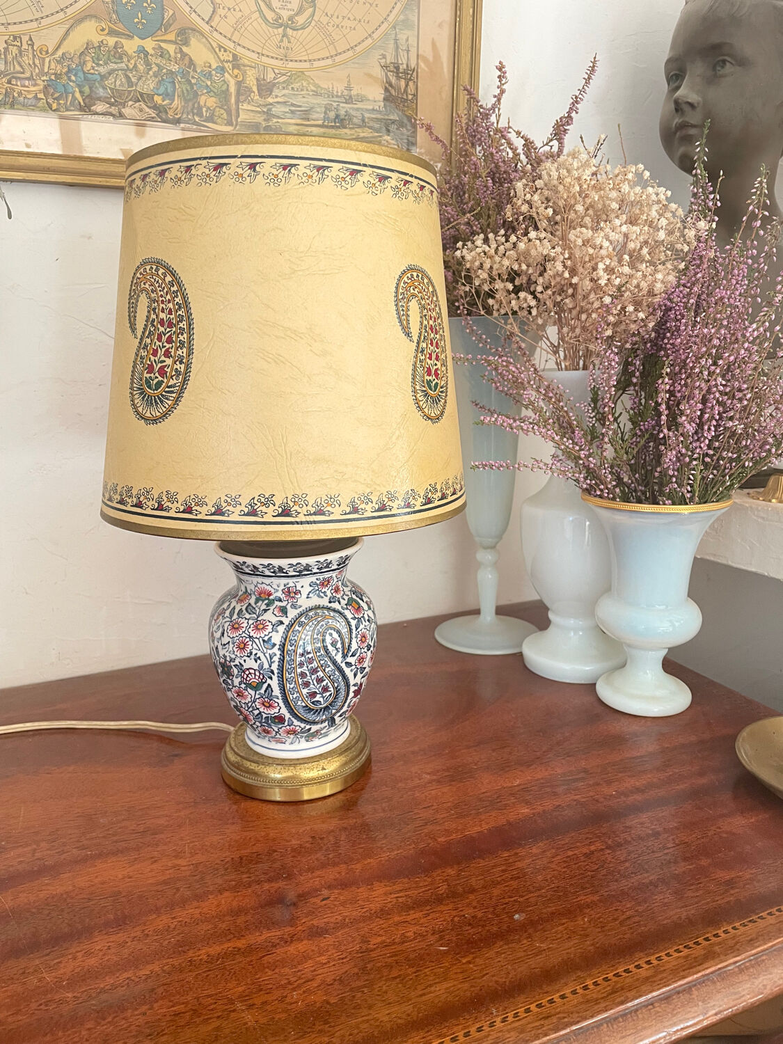 Old earthenware lamp from Gien