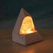 Egyptian stone table lamp, vintage 70s/80s mood lamp.
