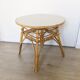 Table basse vintage ronde en rotin