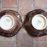 Pair of plates or dishes in Quimper earthenware, HB, René QUILLIVIC