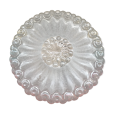 Plafonnier rond en verre moulé avec socle métal vintage